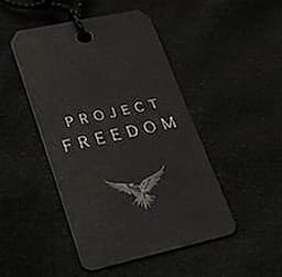 PROJECT FREEDOM hang tag detail