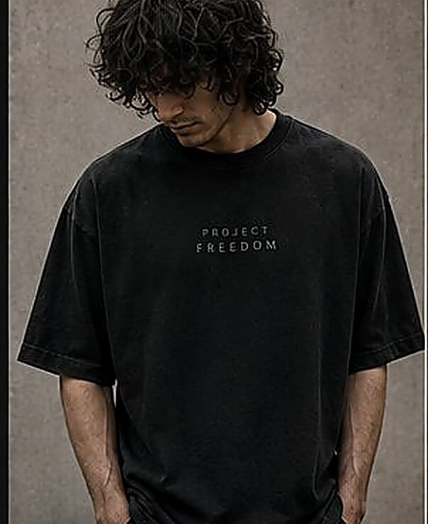 Oversized Tee — Vintage Black
